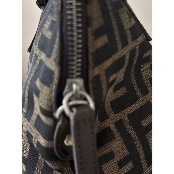 Vintage Fendi Zucca Monogram Canvas Satchel Top Handle Bag Brown Authentic - Picture 6 of 16